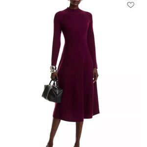 Bloomingdale's Cashmere Elegant Maxi Dress Burgundy